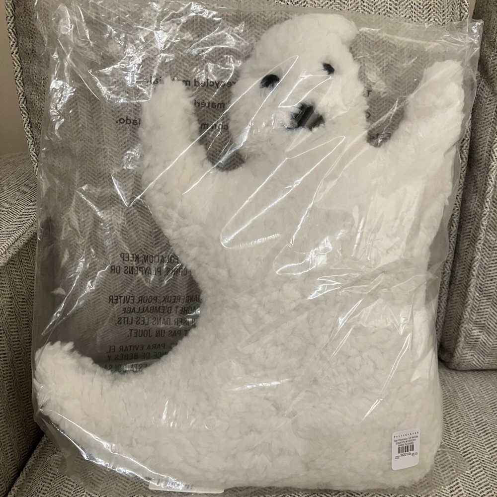 Pottery Barn Sherpa Ghost Pillow 👻